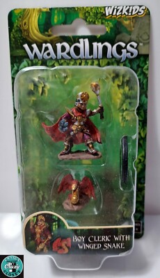 Wizkid's Wardlings Painted Miniature Boy Cleric with Winged Snake D&D New