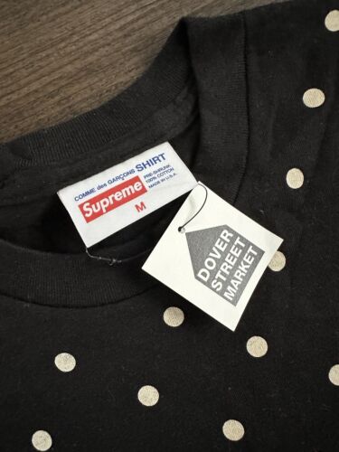BRAND NEW Authentic Supreme x Comme Des Garcons CDG Polka Dot Box Logo T-Shirt M - Foto 3 di 4