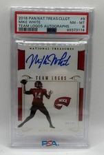 MIKE WHITE National Treasures 8/25 Rookie Auto Team Logos PSA 8