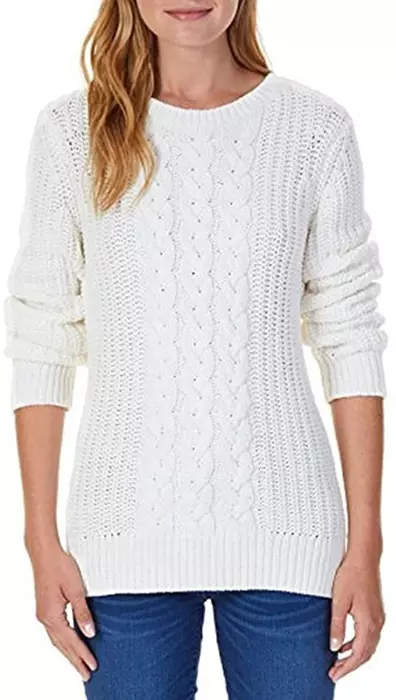 Nautica Women’s Single Cable Knit Tunic Sweater,M