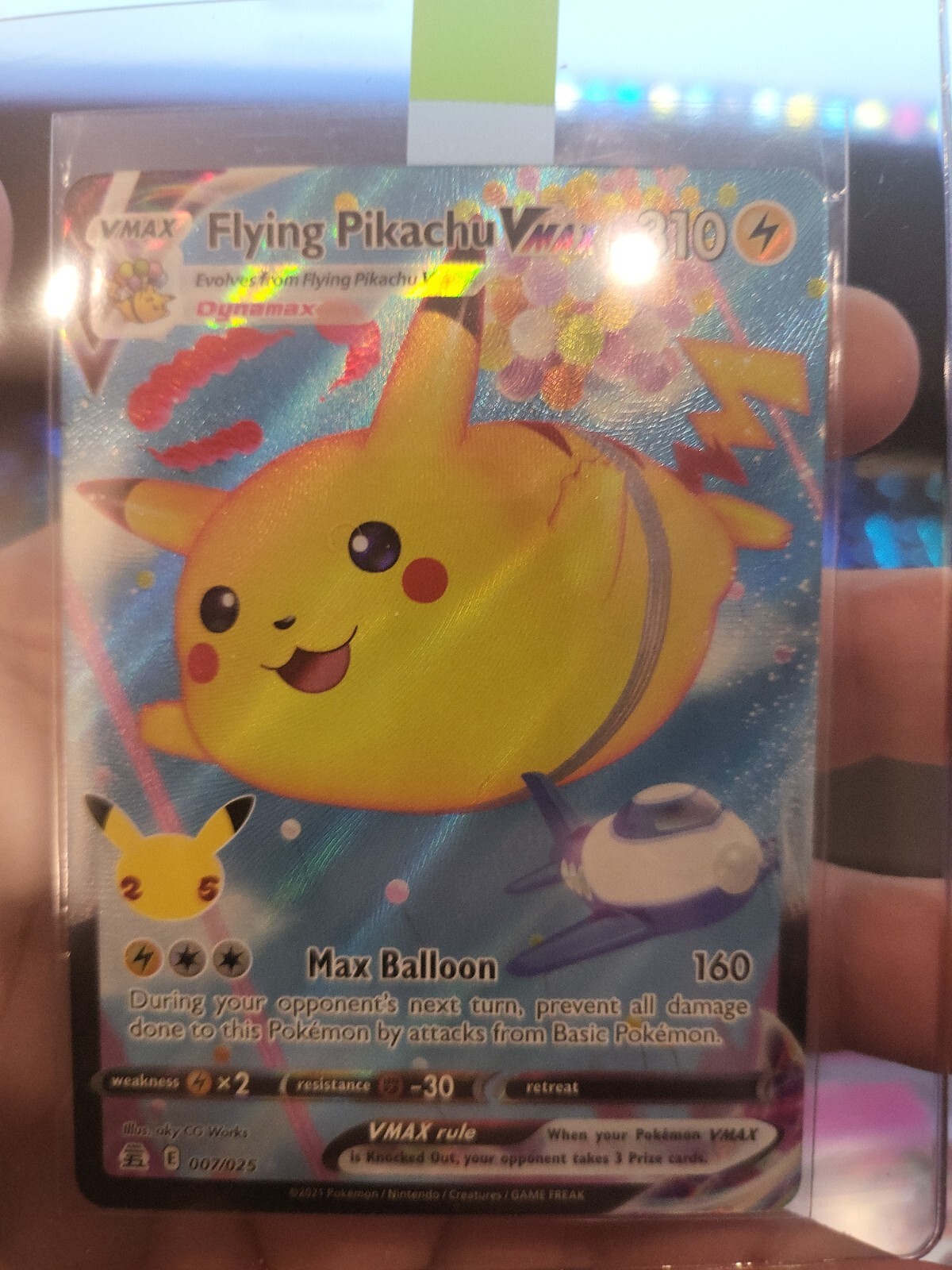 Flying Pikachu VMAX 007/025 - Celebrations - Ultra Rare Holo Pokemon Card NM