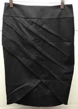 Women's Michael Kors Back Zip Italy Virgin Wool Spandex Skirt Size 4 Diagonal