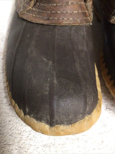 True Vintage LL Bean Main Hunting Shoe Leather Boots Script Tag Mens 7 Women’s 9 - Picture 14 of 15