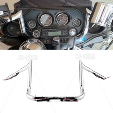 PREWIRED 12" Meat Hook Handlebar For Harley Electra Glide Street Glide 2014-2023