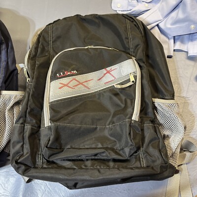LL Bean Kid's Deluxe 32L Black Lined Book Pack Outdoor Backpack