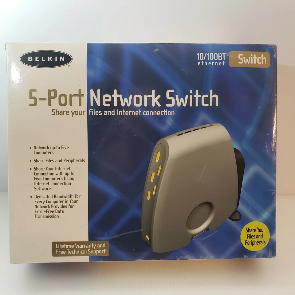 Belkin 5 порт сетевой коммутатор 10/100BT Ethernet модель F5D5130-5 - Изображение 2 из 4