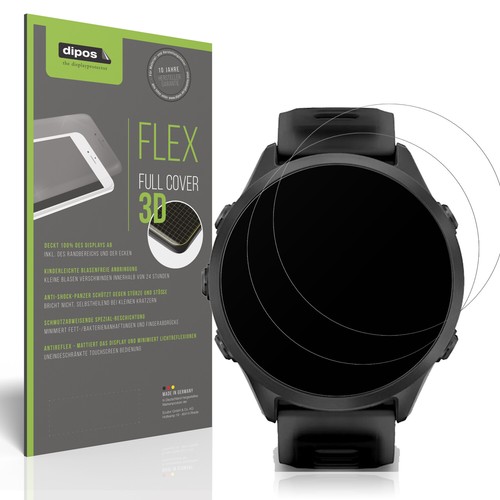 2x Full Cover Schutzfolie matt für Garmin Forerunner 570 42mm Panzerfolie