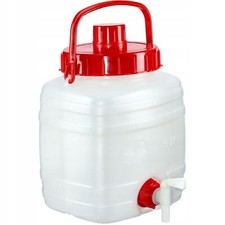 KADAX Wasserkanister, Getr&auml;nkefass aus Kunststoff, 5L, Wei&szlig;