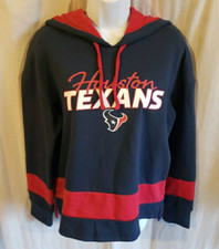 NFL Houston Texans Women's Halftime Adjustment Fleece Hooded Sweatshirt Navy Med