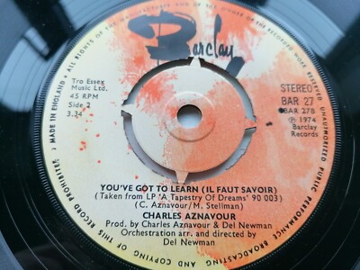 We Can Never Know On Ne Sait Jamais Charles Aznavour 45 Single Record