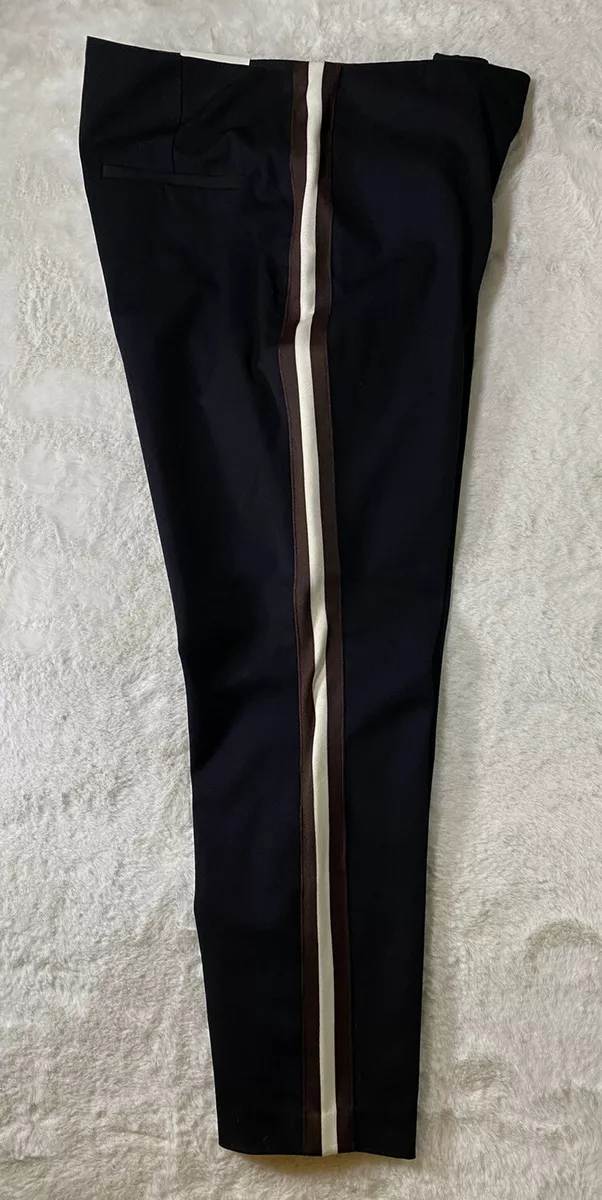 A New Day Pants Women's size 16 R High-Rise Skinny Ankle Black Side Stripe  NEW