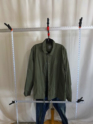 Asics Snap Button Poly Wind Jacket Coat Large L 