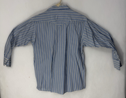 Panhandle Slim Blue Striped Shirt Long Sleeve Button 16.5/33 Pearl Snap - Picture 2 of 4