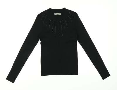 Oasis Damen Pullover schwarz Viskosemischung Größe S