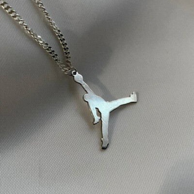 NEW Michael Jordan Jumpman 23 Basketball SILVER Chain Necklace