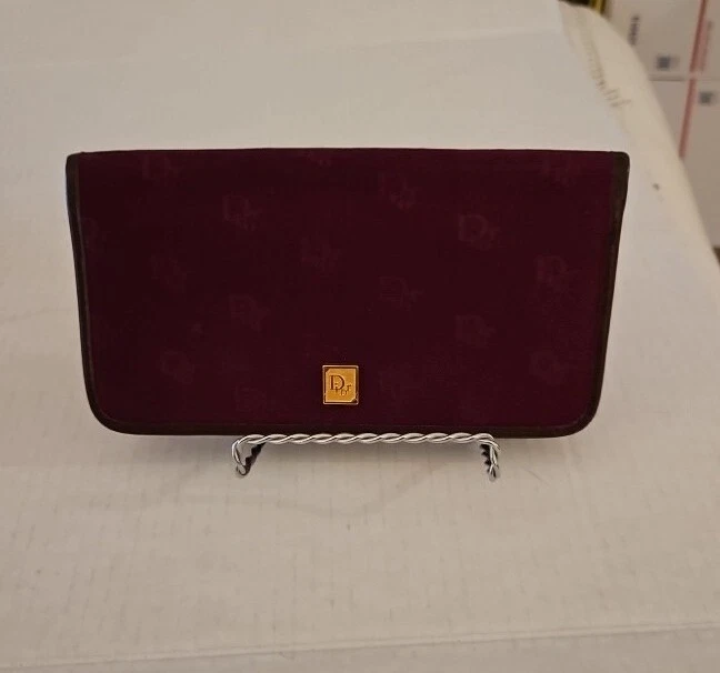 Portefeuille vintage années 70 Dior toile et cuir