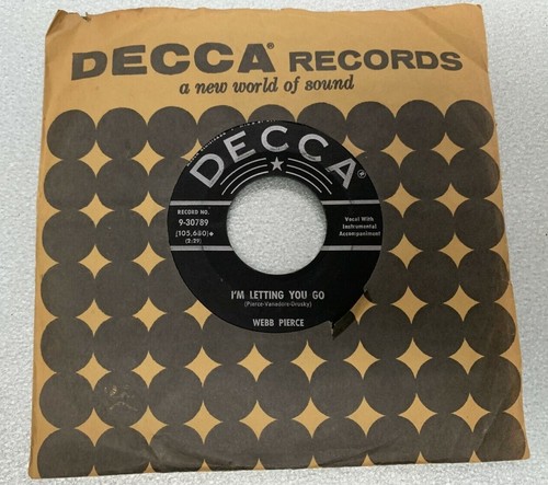Vintage Webb Pierce 45 RPM 7" Records Each Sold Separately - Picture 3 of 31
