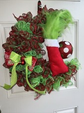 The Grinch Green Monster 16 Inch Wreath Front Door Indoor Decor