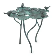 Bird Quartet On Leaves Birdbath Bird Feeder Garden Sculpture ~ SPI Home 41076