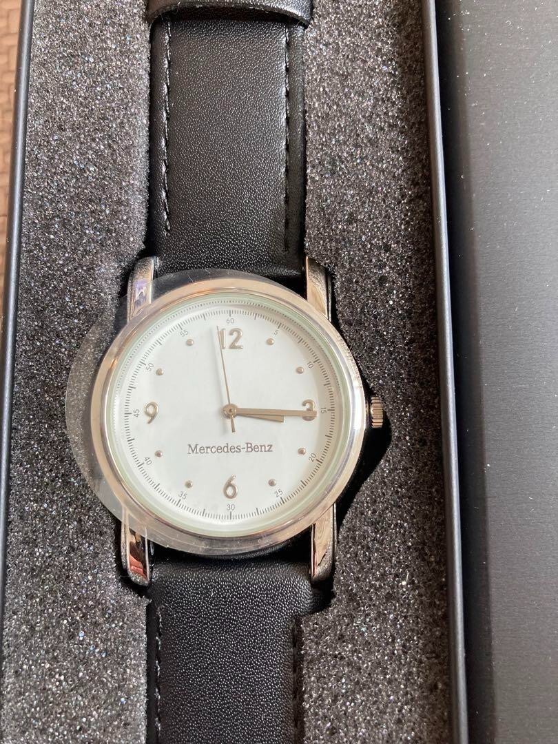 MERCEDES Benz Original Novelty Wrist Watch W/can case Black MERCEDES Benz Original Novelty Wrist Watch W/can case Black