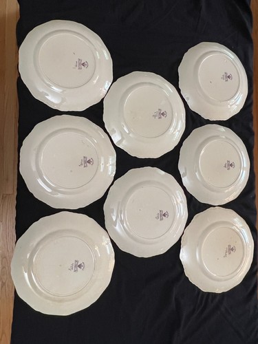 (8) Mason's Ironstone Fruit Basket 9-1/2" Dinner Plates Scalloped Edge - Picture 13 of 19