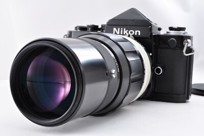 Near MINT-] Nikon F2 Eye Level Black Film SLR Camera & 200mm F4