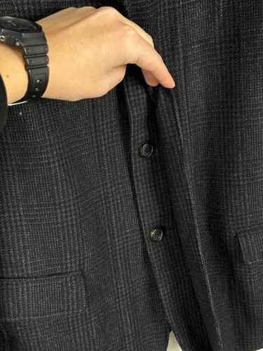 Allsaints Dassow Wool Check Blazer Style Coat Jacket Size L - Picture 9 of 15