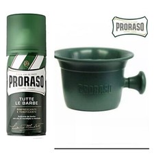 PRORASO Green Professional Shaving Mug Bowl  Foam 100 ml Travel Set Gift Italy