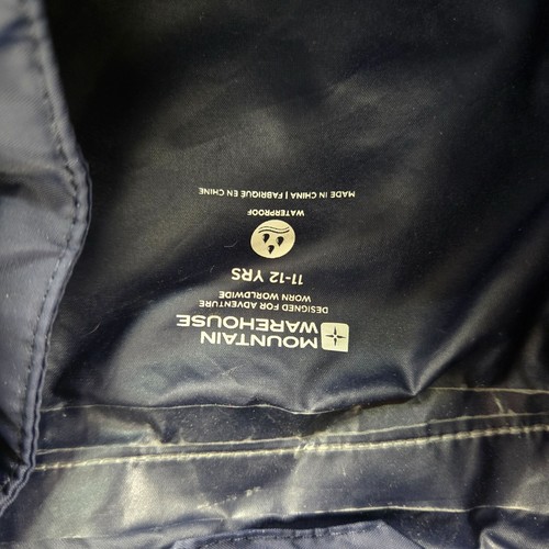 Mountain Warehouse Niños Chaqueta Impermeable Con Capucha Talla 11-12 Años Azul Marino Poliéster - Imagen 3 de 6