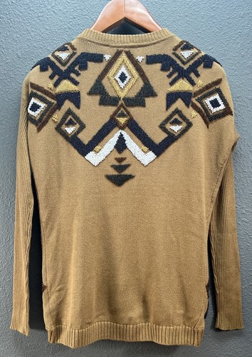 LAMB by Gwen Stefani Sweater Womens XS Aztec 2 Side Beads Southwest Heavy - Picture 11 of 11