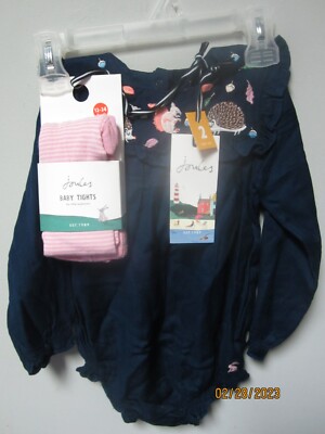 Joules Toddler Girl 2-Piece Blue Skyler Woven Romper Tight Set
