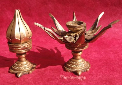 Lotus Flower Incense Holder Candlestick Turtle H 9cm 180g Brass Tha In Daga India Ebay
