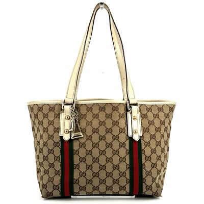 GUCCI Sherry Line Tote Bag GG Canvas Leather  authentic from JAPAN