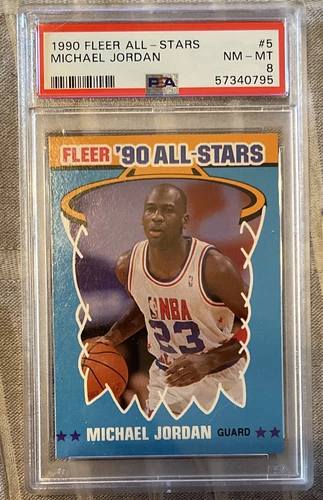 1990 FLEER ALL-STARS Michael Jordan 1990 Fleer All-Stars #5 PSA NM-MINT 8