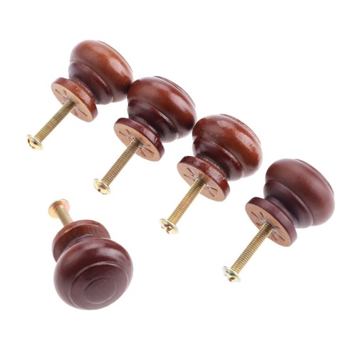 5pcs Wooden Knobs Round Mushroom Drawer Pulls for Cabinet Dresser Closet Cupb... - Picture 5 of 6