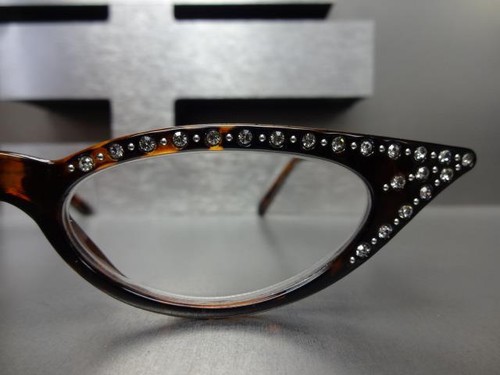 Women's Elegant Retro CAT EYE READING EYE GLASSES READERS Bling Tortoise Frame - Picture 5 of 9