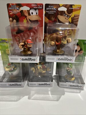 Nintendo Amiibo Super Smash Bros Diddy Kong Luigi Bowser Jr Neu OVP