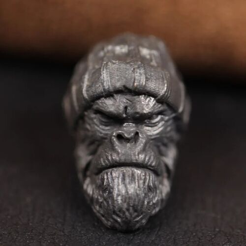 Woolen Hat Gorilla Head Sculpture Brass Knife Beads Animal Orangutan EDC DIY Wov - Picture 1 of 12