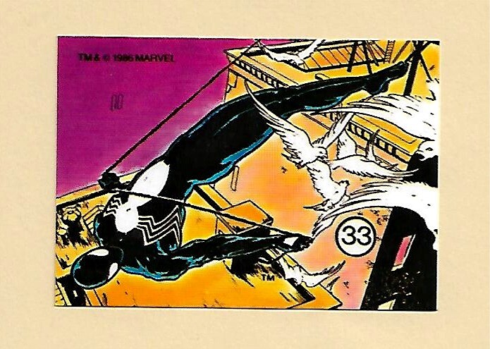 BLACK SPIDER-MAN #33 1986 Official Marvel Universe Series 1 sticker Comic Images