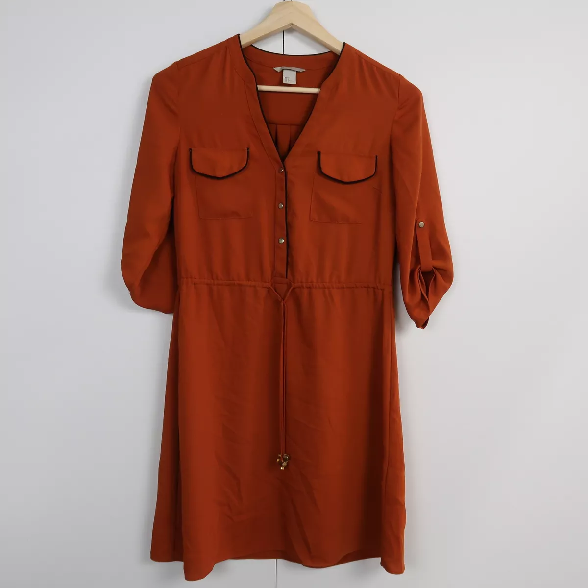 H&m red clearance shirt dress
