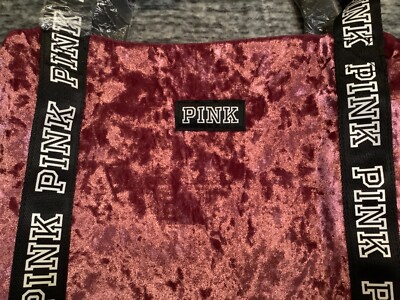 Victoria's Secret Pink Crushed Velvet Mini Duffle Bag Dahlia Pink