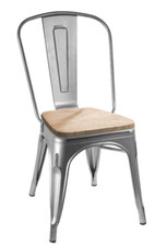 SEDIA ROBUSTA Metallo Pesante SEDUTA LEGNO Design Industriale Shabby Chic 86cm