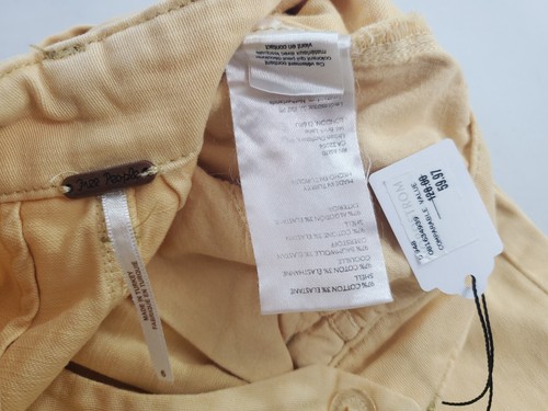 Free People Mujer Pantalones OB1634939 D948 Amarillo Pernera Ancha Algodón Sz 6 - Imagen 8 de 12