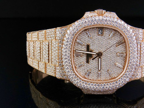 Orologio da uomo Patek Philippe Nautilus 5711/1R-001 Oro Rosa 18k Set Pavimentazione Diamanti - Foto 8 di 11