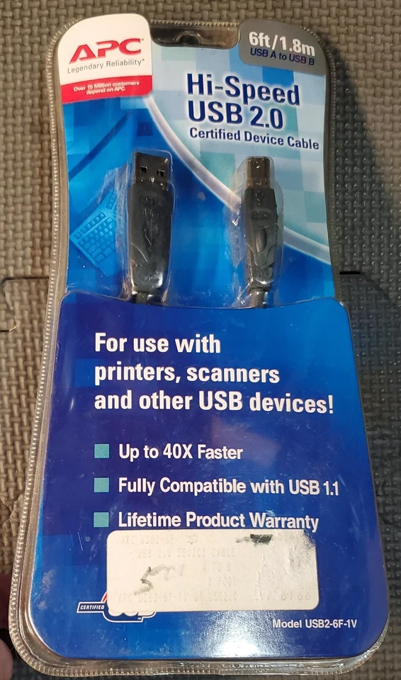 New APC HI-Speed USB 2.0 Certified Device Cable 6 ft/1.8m USB A To USB B - Image 2 of 4