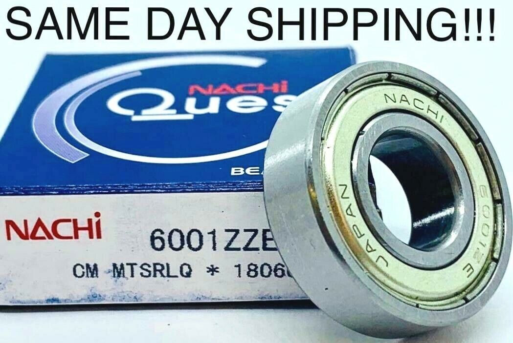 NACHI 6001 ZZ DEEP GROOVE BALL BEARING, METAL SHIELDED ZZE 12x28x8