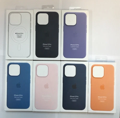 Original Apple iPhone 13 PRO (6.1") Silicone Leather Clear Case with Magsafe