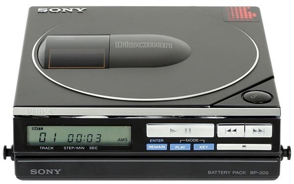 1986 Sony D-55T Discman & BP200 Portable CD Player with FM/AM/TV