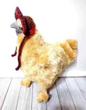 handmade crochet hat chicken rooster bonnet pet farm small rusty red USA