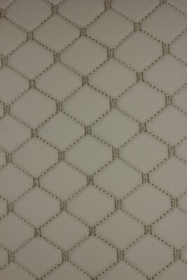 Quilted Vinyl Grain Faux Leather Upholstery Fabric Diamond | 2''x2'' -4mm Foam 55''
